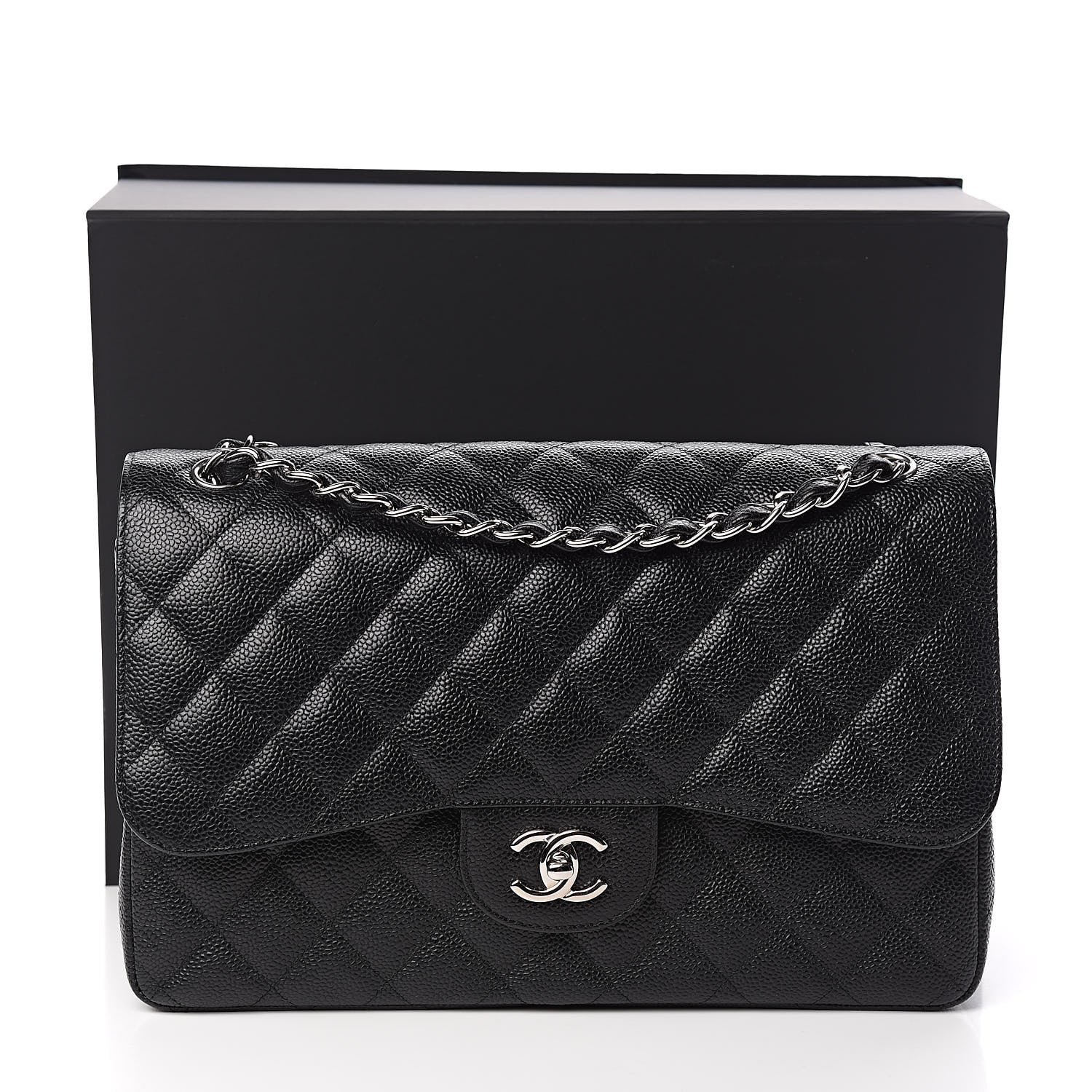 Chanel Caviar Quilted Jumbo Double Flap Black 11 of 11