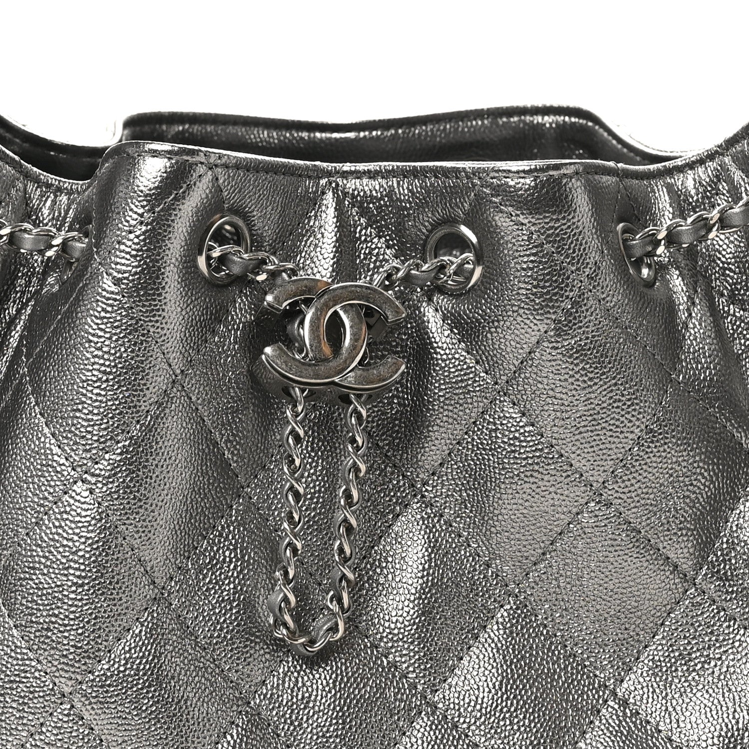 Chanel Metallic Caviar Quilted Small Chanel 25 Handbag Anthracite 8 of 11