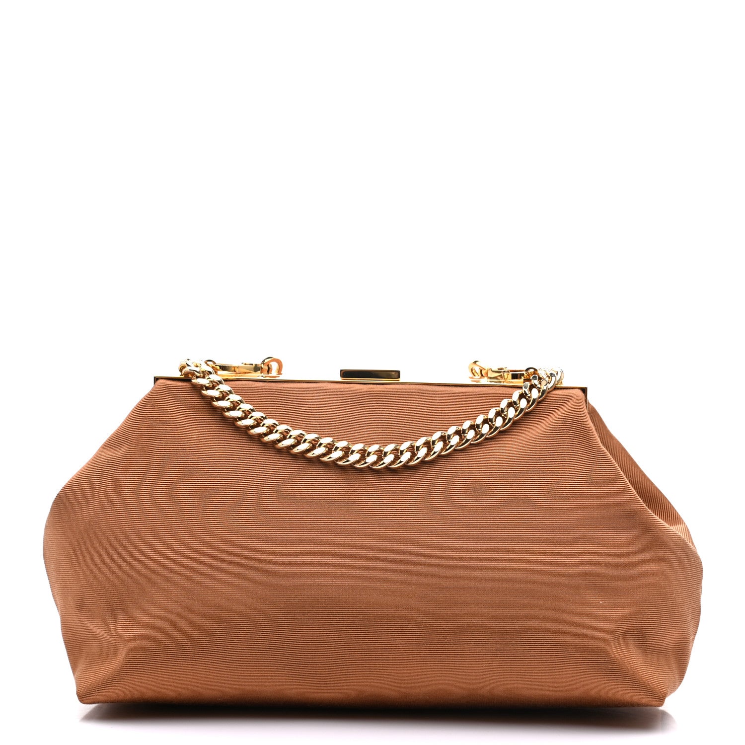 Mansur Gavriel Canvas Mini Volume Chain Clutch Brown 1 of 8