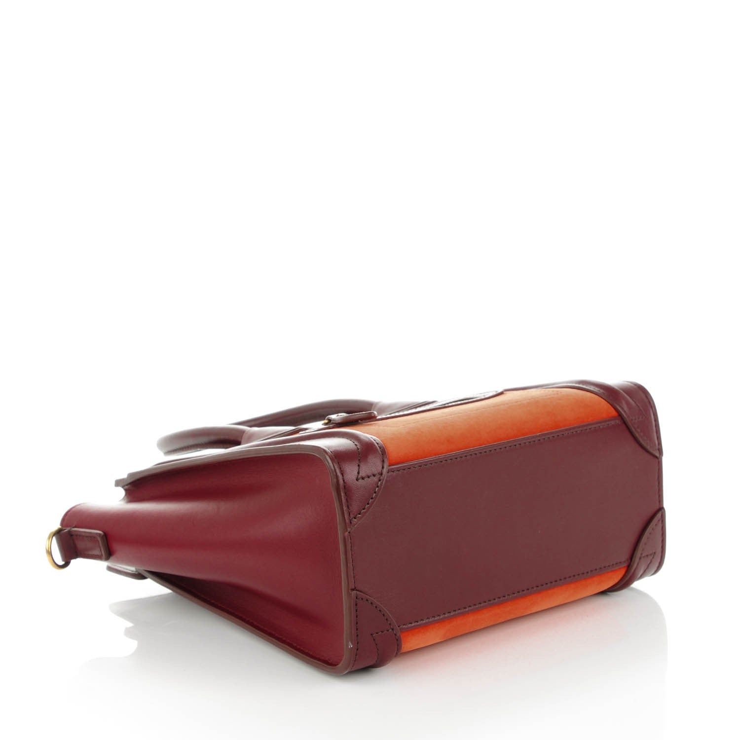 Celine Nubuck Smooth Calfskin Nano Tri-Color Luggage Vermillion 4 of 6