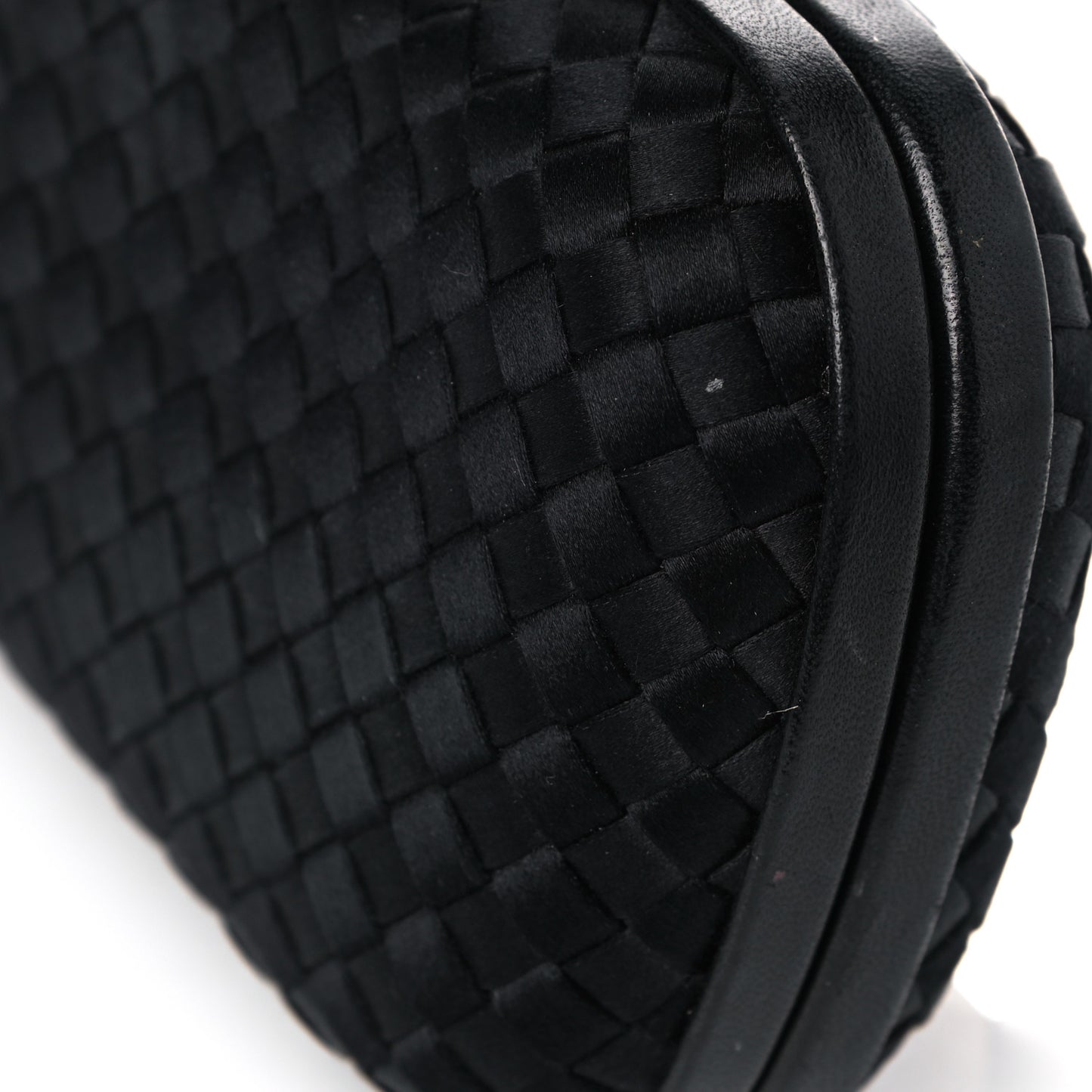 Satin Intreccio Impero Knot Clutch Black