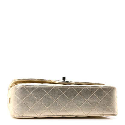 Chanel Metallic Lambskin Quilted Medium Double Flap Pale Gold 3 of 9