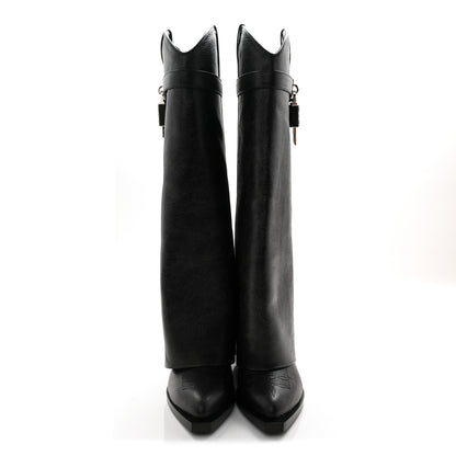 Givenchy Calfskin Cowboy Shark Lock High Boots 38 Black 2 of 7