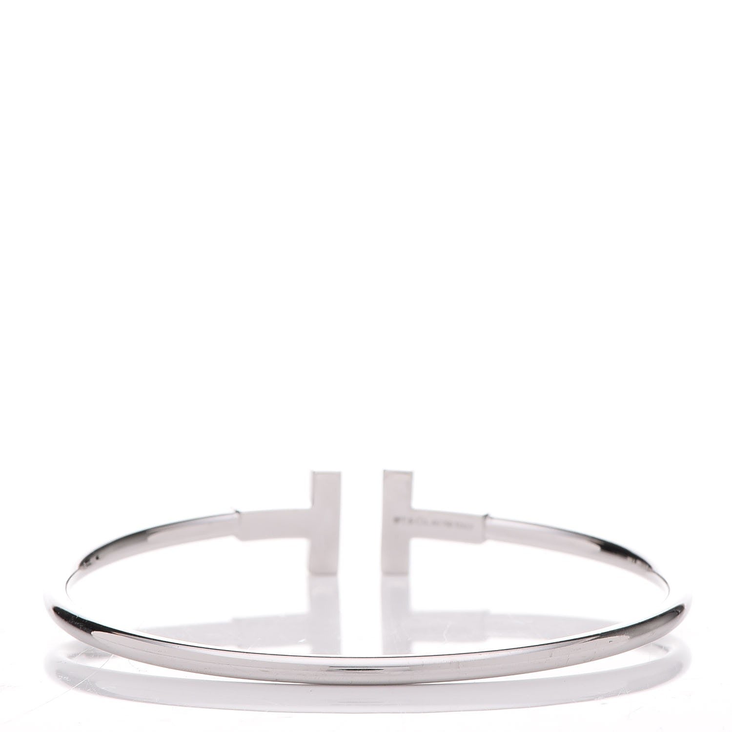 Tiffany 18K White Gold Diamond T Wire Bracelet 3 of 5