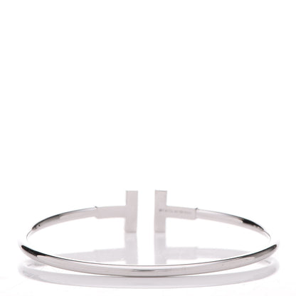 Tiffany 18K White Gold Diamond T Wire Bracelet 3 of 5