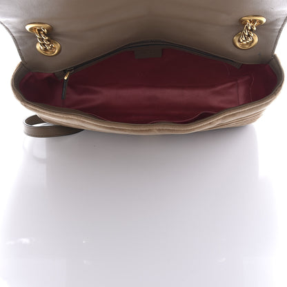Gucci Velvet Matelasse Medium GG Marmont Shoulder Bag Taupe 6 of 13
