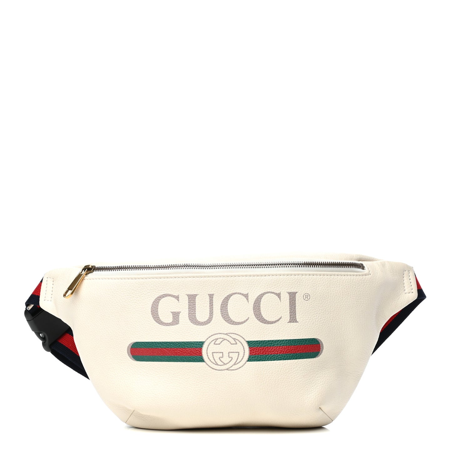 Grained Calfskin Logo Belt Bag White