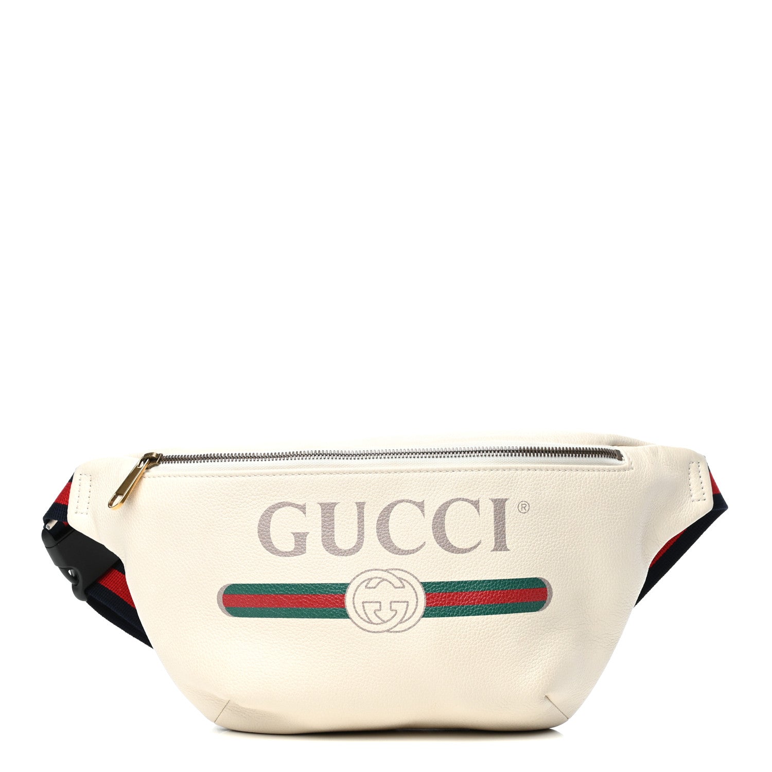 Gucci Grained Calfskin Logo Belt Bag White 1 of 9