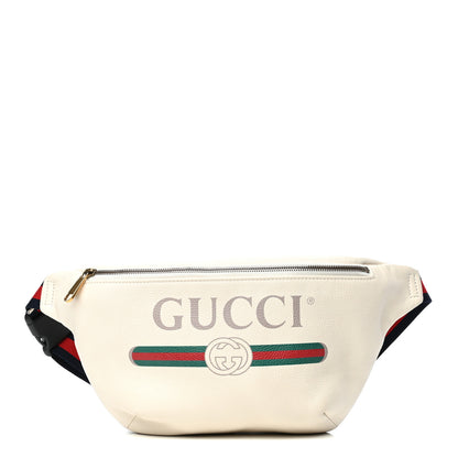 Gucci Grained Calfskin Logo Belt Bag White 1 of 9