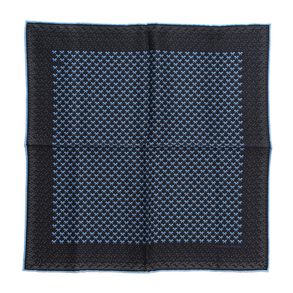 Hermes Silk Indian Horse Pocket Square Anthracite Ciel Gris 1 of 5