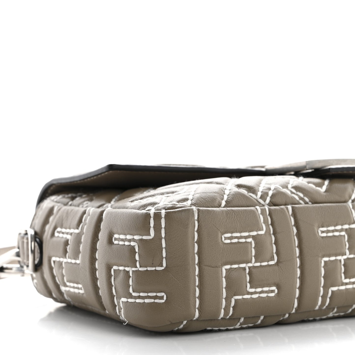 Nappa FF 1974 Embossed Stitched Baguette Tortora