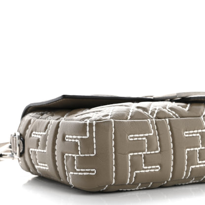 Fendi Nappa FF 1974 Embossed Stitched Baguette Tortora 11 of 13