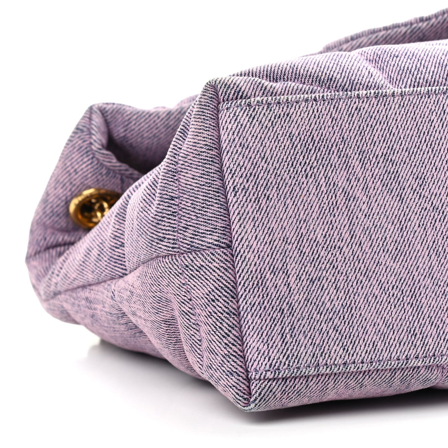 Denim Quilted Small Loulou Puffer Monogram Chain Satchel Bleached Lilac