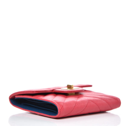 Chanel Sheepskin Chevron Quilted Reissue Compact Wallet Light Red 4 of 9