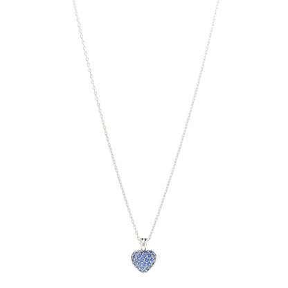 Chopard 18K White Gold Blue Sapphire Heart Pendant Necklace 1 of 7
