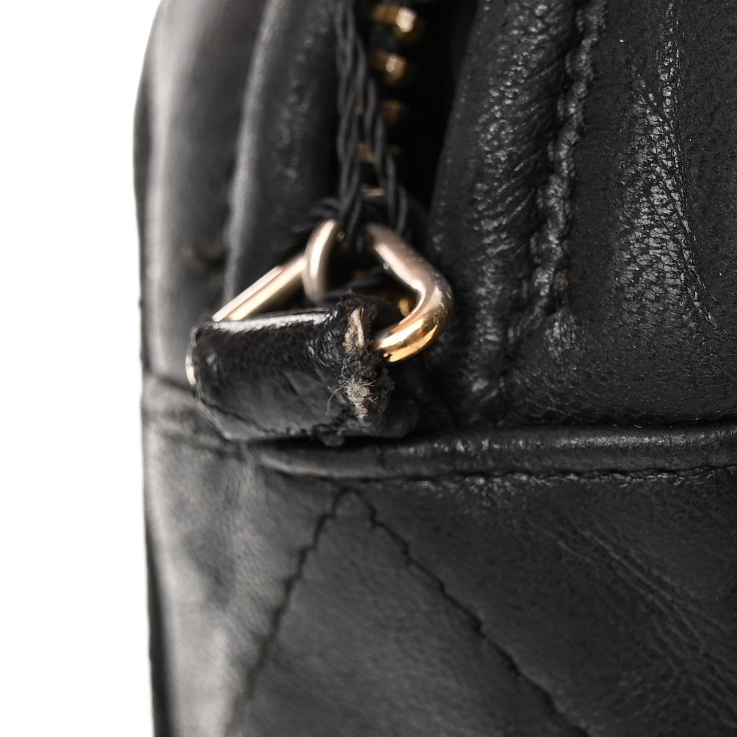 Chanel Lambskin Chevron Quilted Tassel Camera Case Black 11 of 11