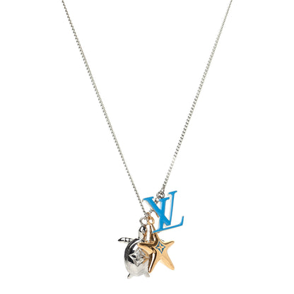 Louis Vuitton Lacquer Crystal Aquatics Necklace Silver 1 of 6
