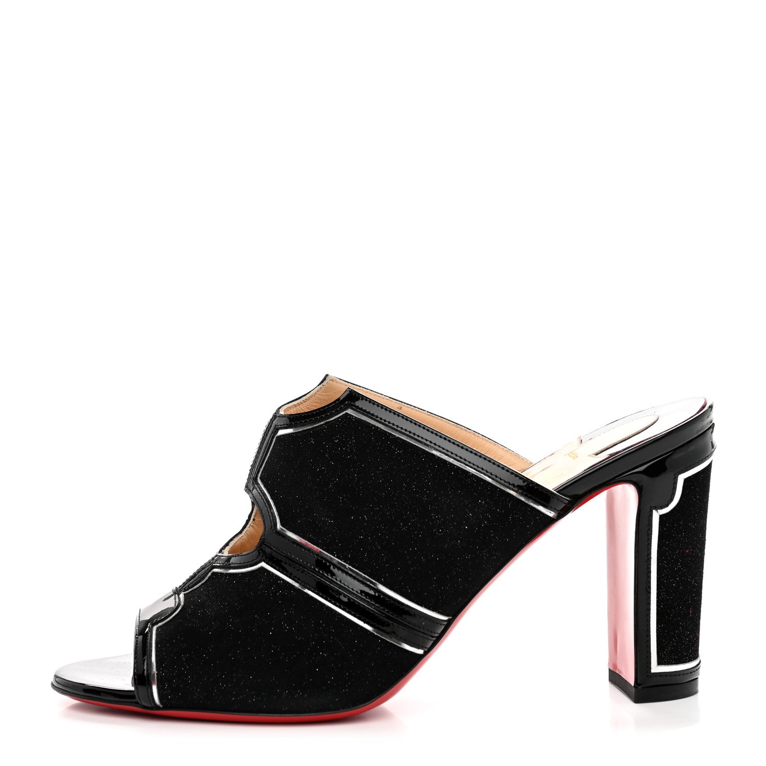 Christian Louboutin Specchio Patent Interior 85 Slide Sandals 40 Black 1 of 8
