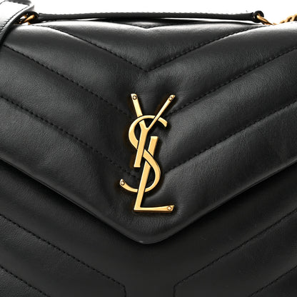 Saint Laurent Calfskin Y Quilted Monogram Small Loulou Chain Satchel Black 8 of 12