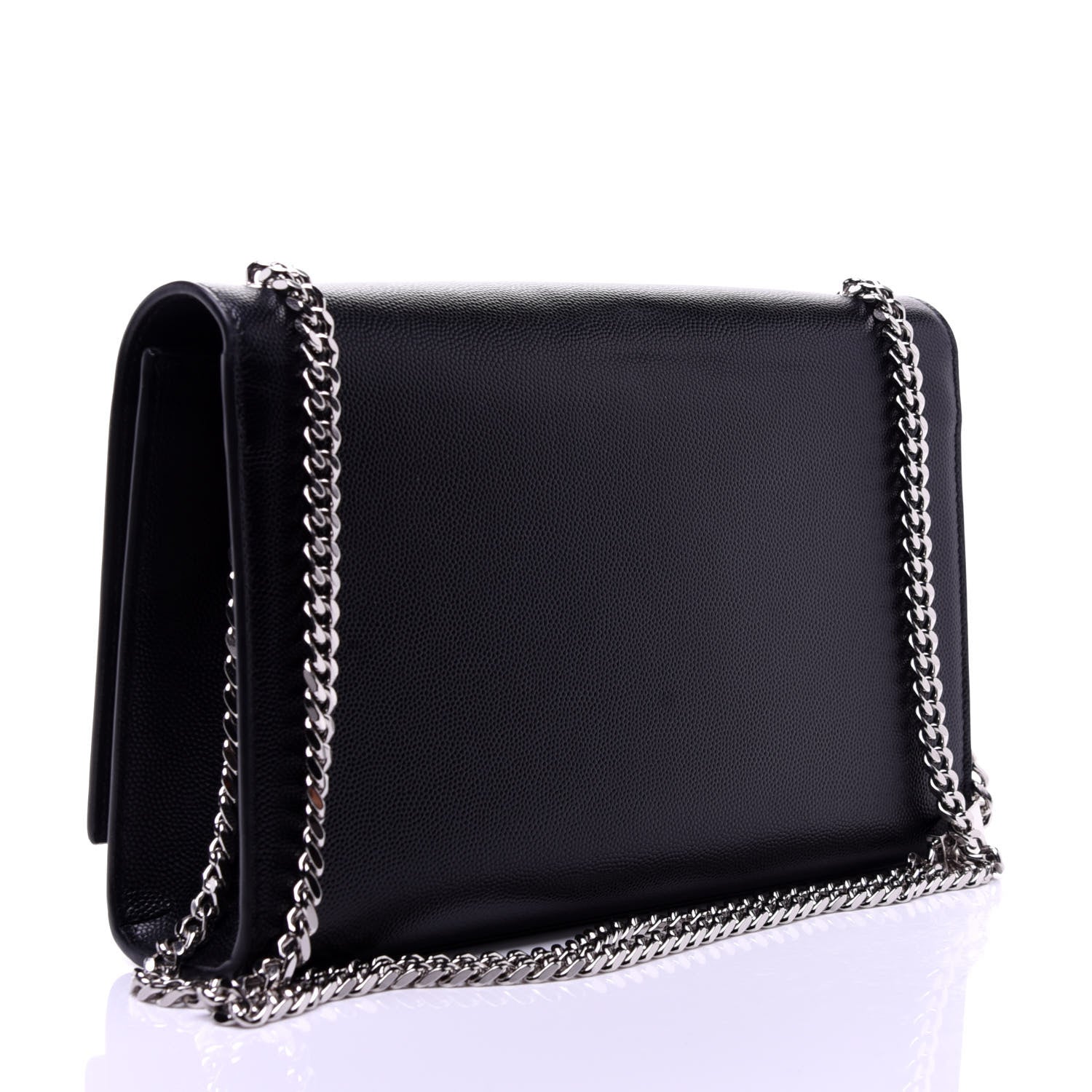 Saint Laurent Grain De Poudre Medium Classic Monogram Kate Satchel Black 3 of 10