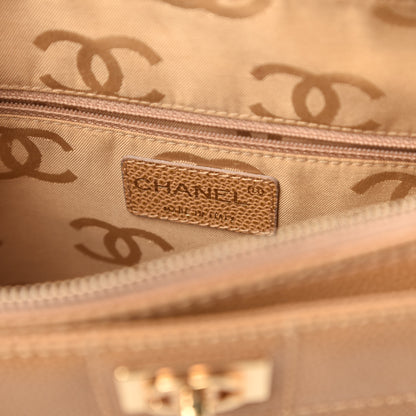 Chanel Caviar Chocolate Bar Quilted Shoulder Bag Beige 8 of 10
