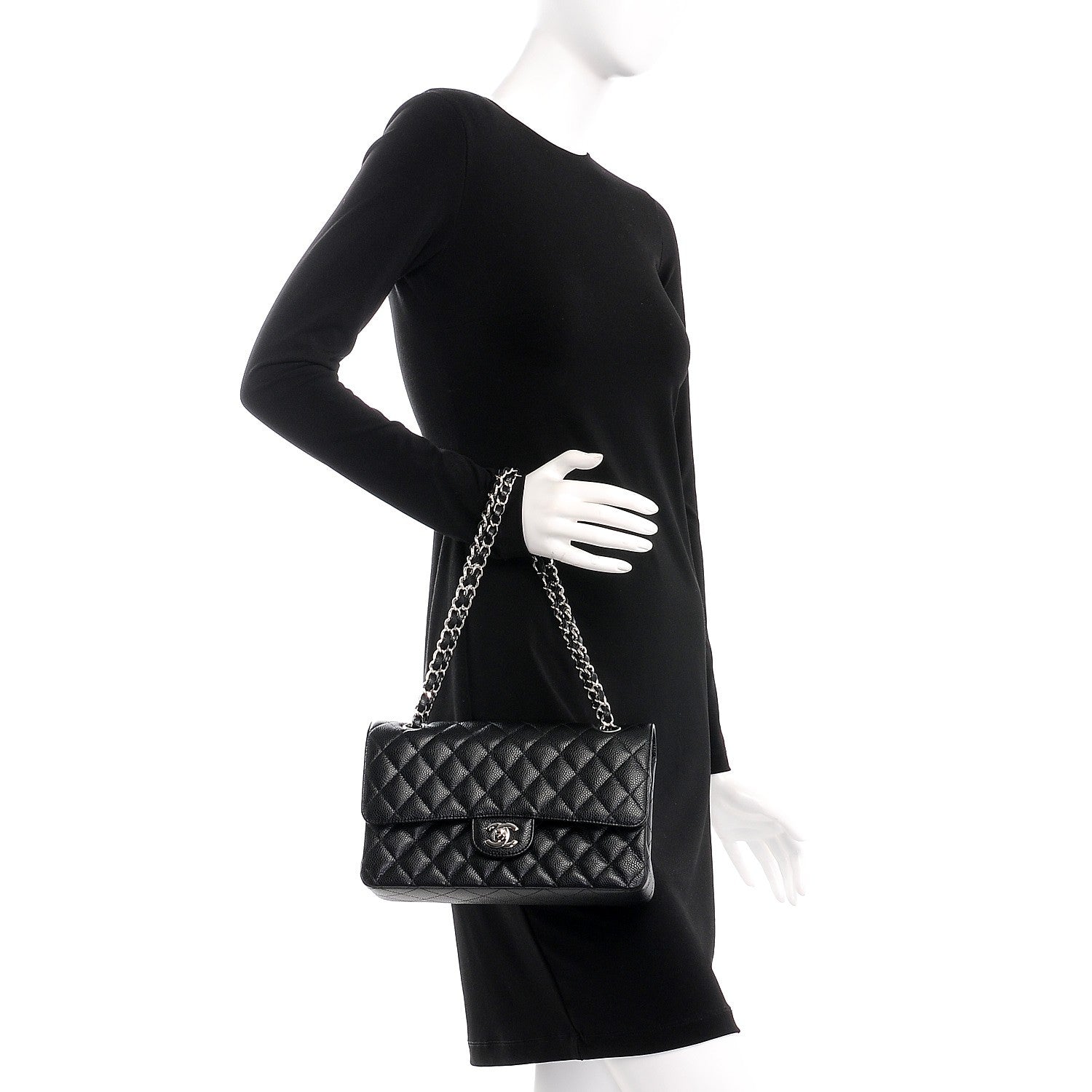 Chanel Caviar Quilted Medium Double Flap Black 3 of 9