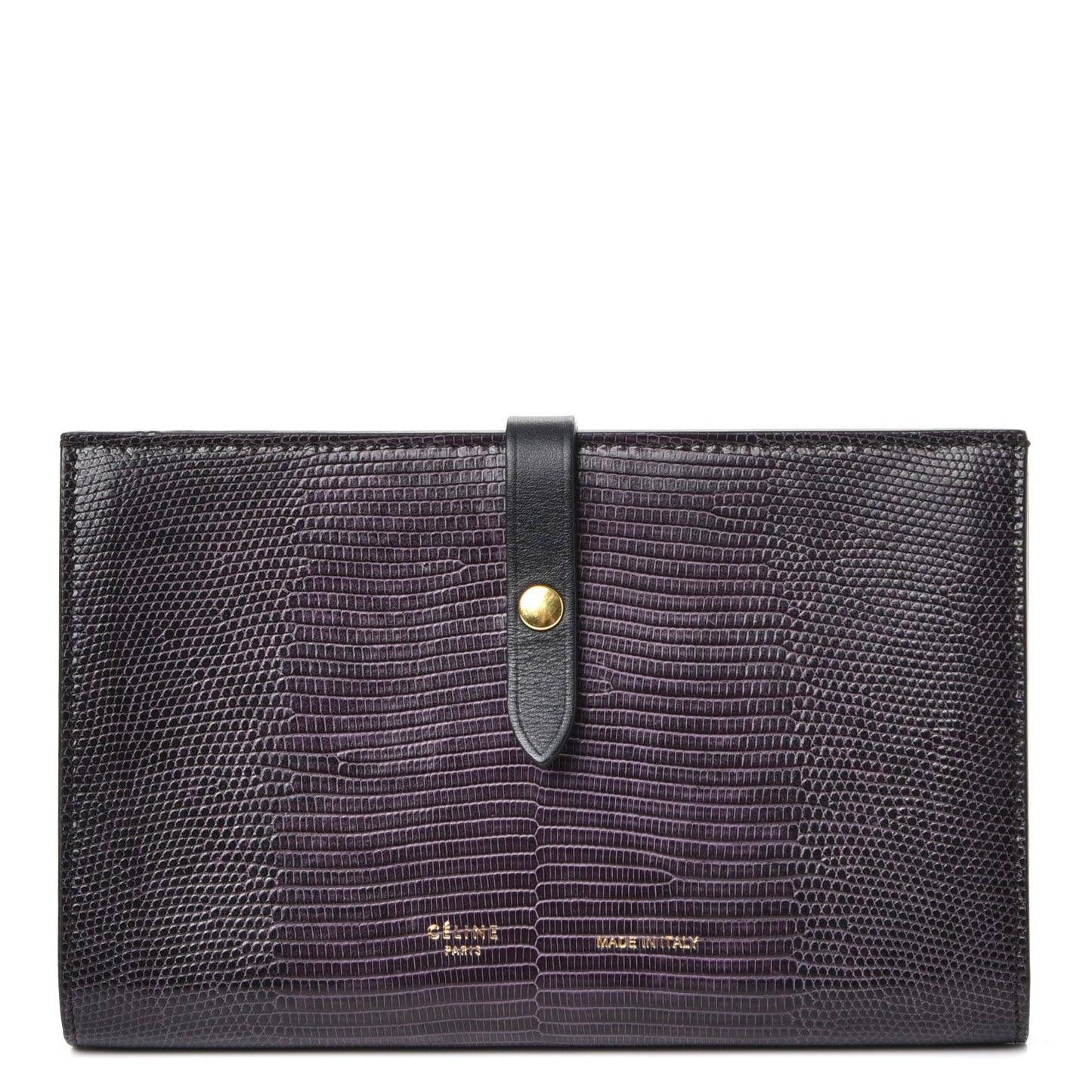 Lizard Calfskin Large Multifunction Strap Wallet Velvet