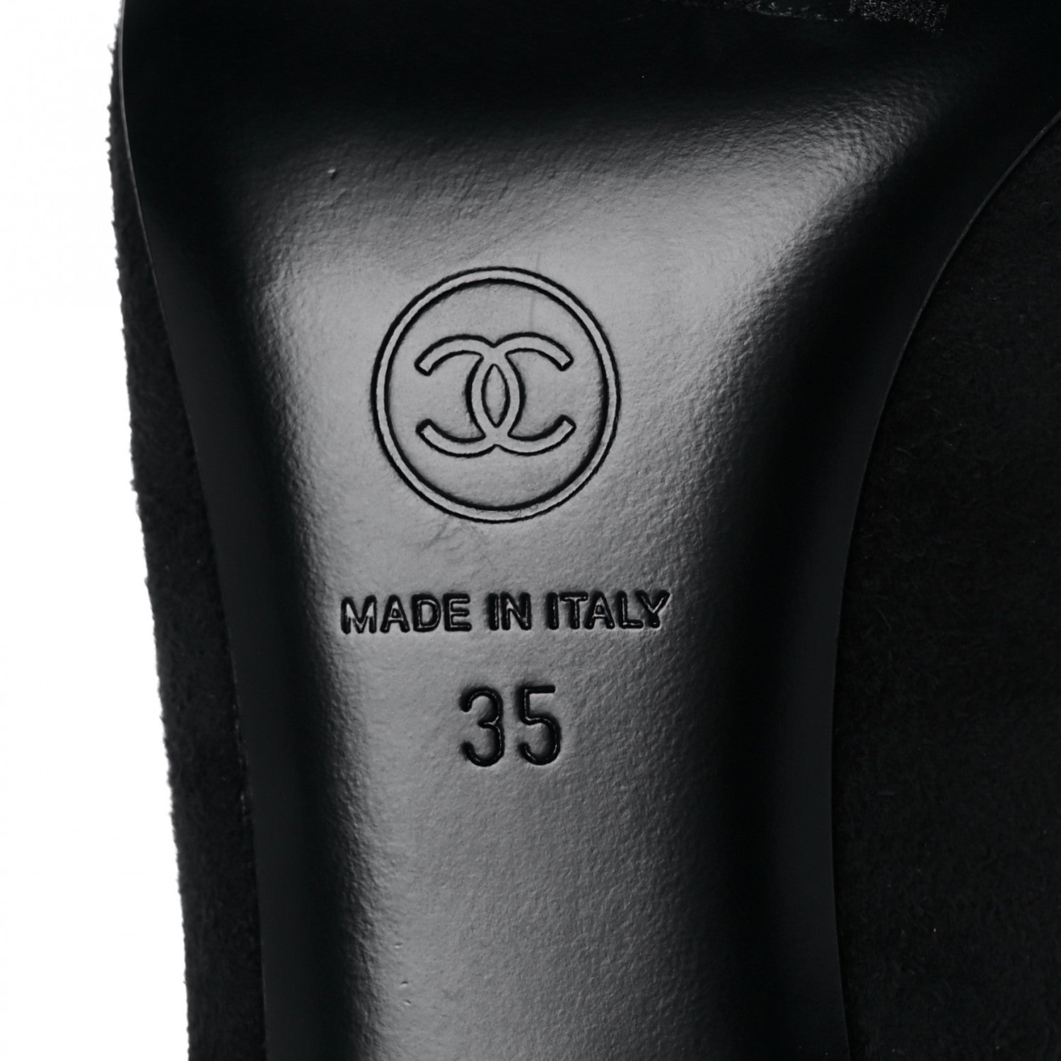 Chanel Suede Patent Calfskin Cap Toe Pearl Mule 35.5 Black 7 of 11