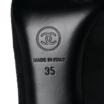 Chanel Suede Patent Calfskin Cap Toe Pearl Mule 35.5 Black 7 of 11