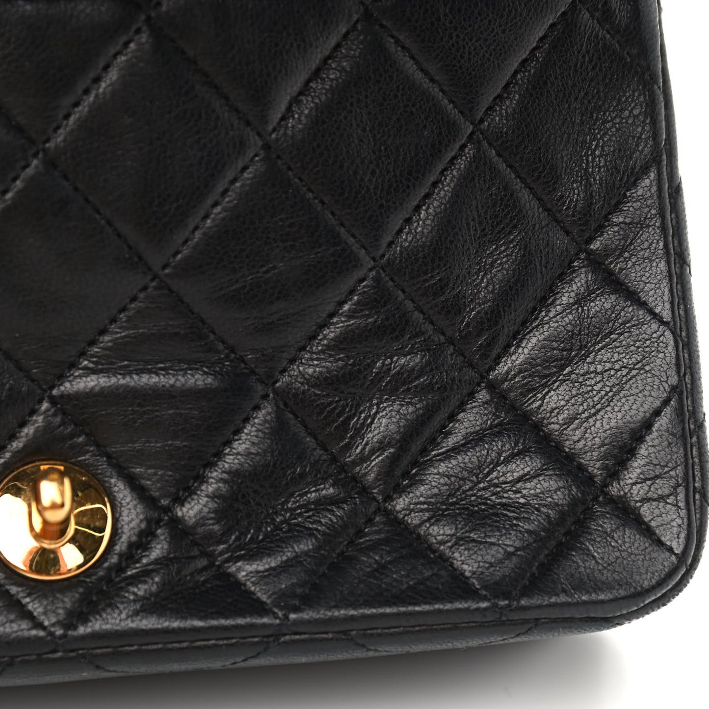 Lambskin Quilted Small Single Flap Black