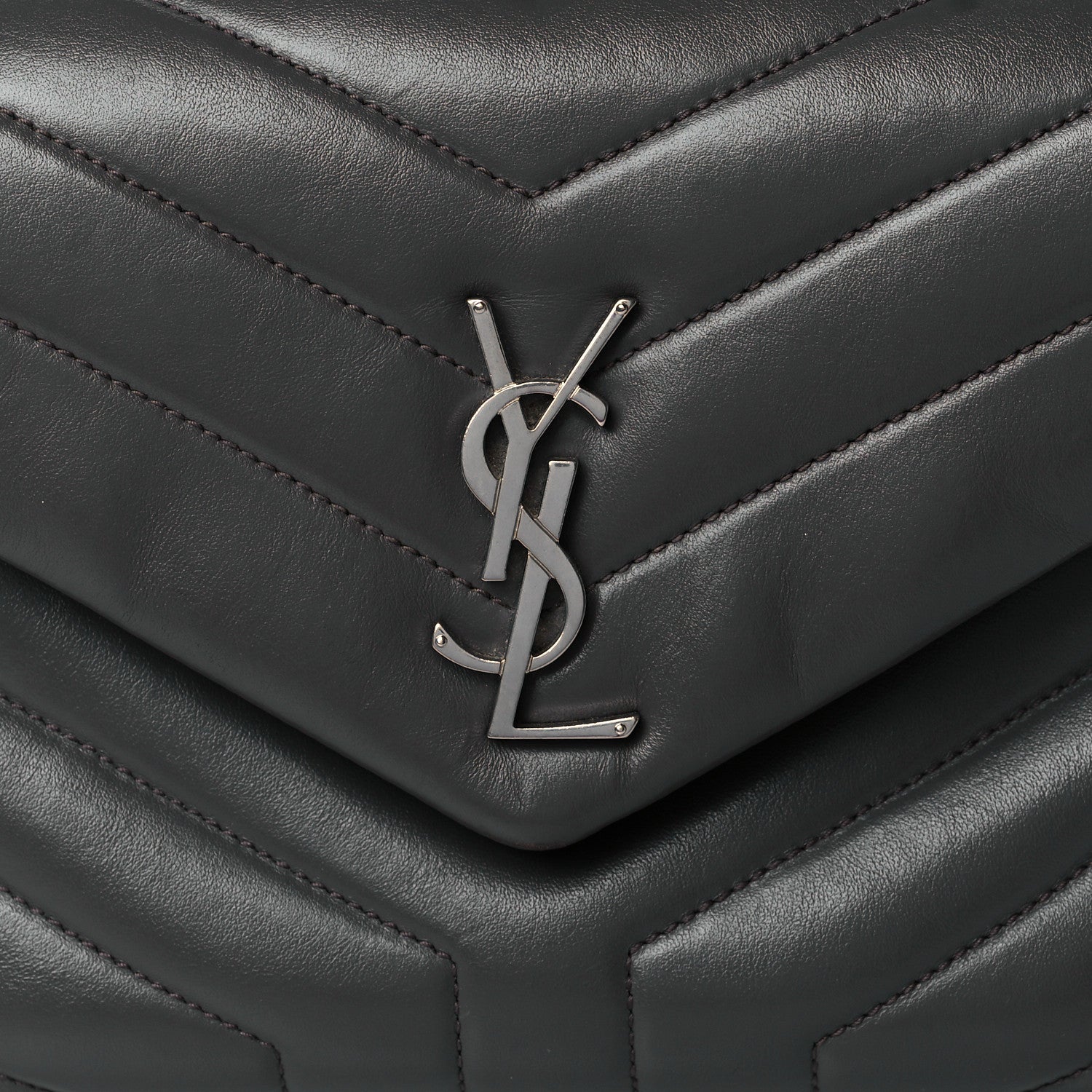 Saint Laurent Calfskin Y Quilted Monogram Small Loulou Chain Satchel Earth 8 of 10