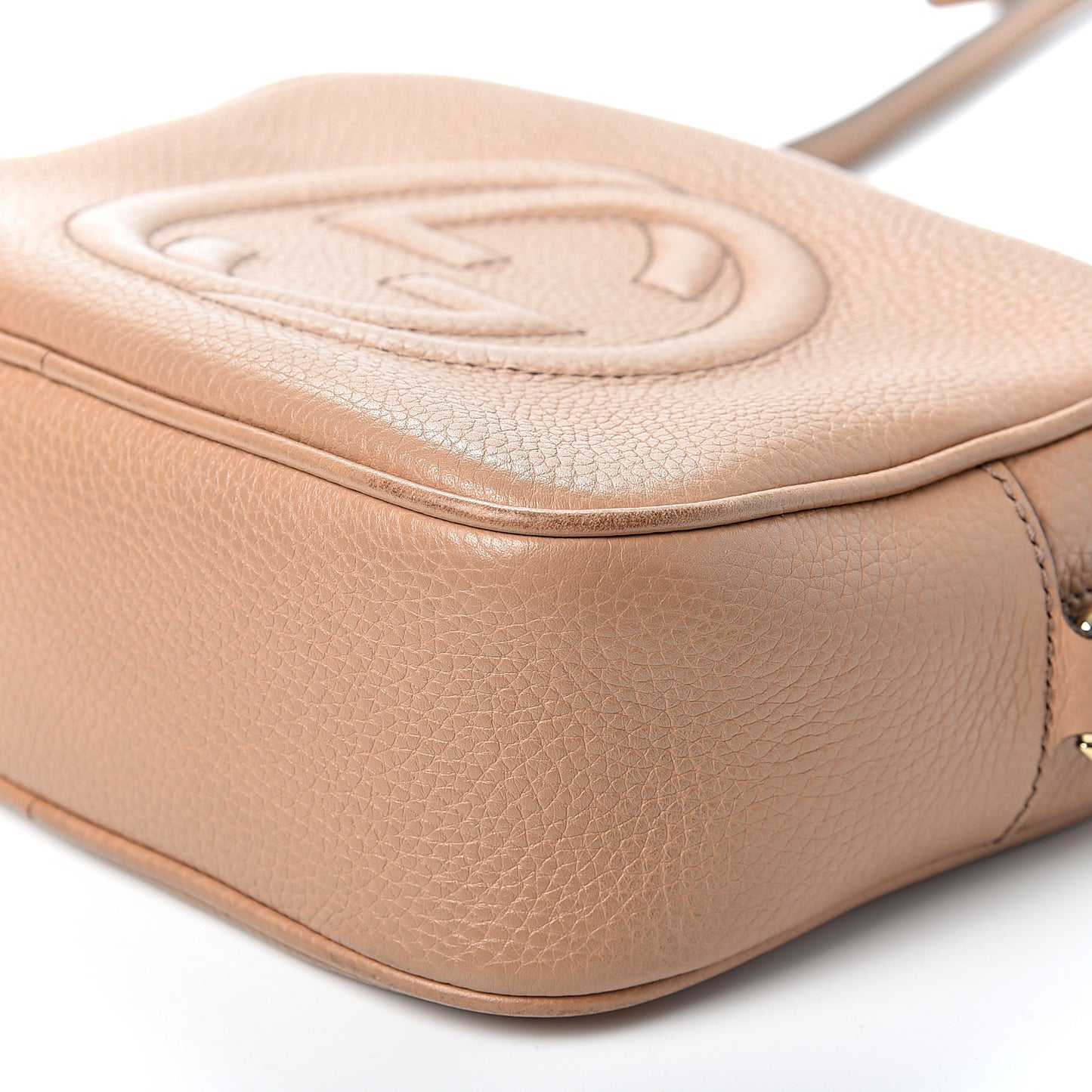 Pebbled Calfskin Small Soho Disco Bag Rose Beige