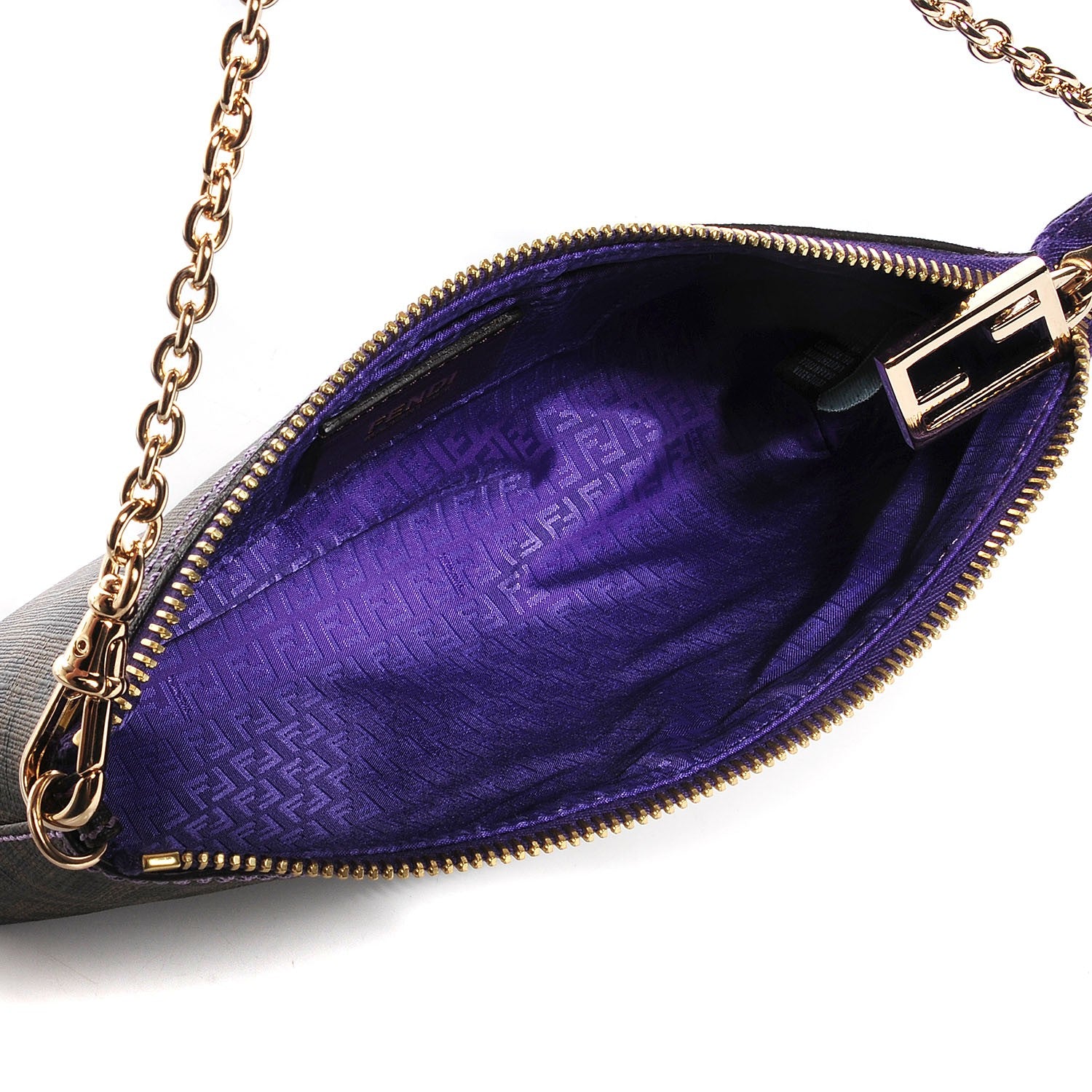Fendi Zucca Spalmati Pochette Tobacco Viola 6 of 10