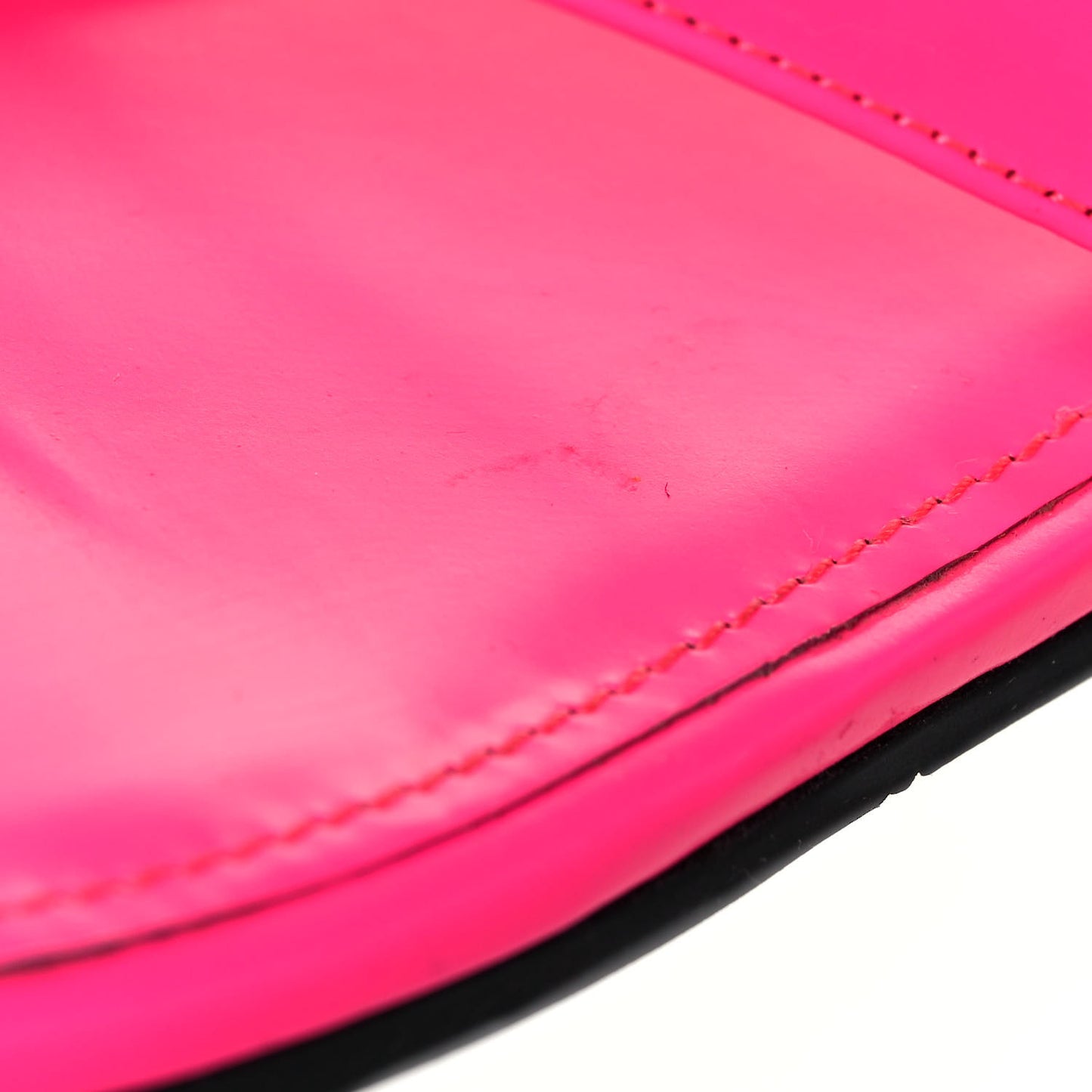 Calfskin Logo Thong Sandals 35 Neon Pink