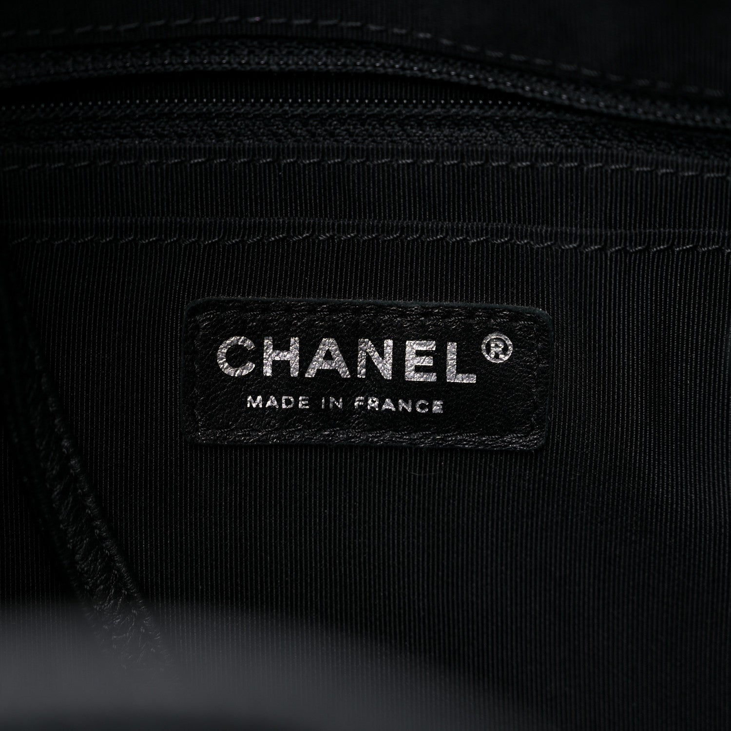Chanel Deerskin Chevron Large CC Chain Bucket Drawstring Bag Black 6 of 9
