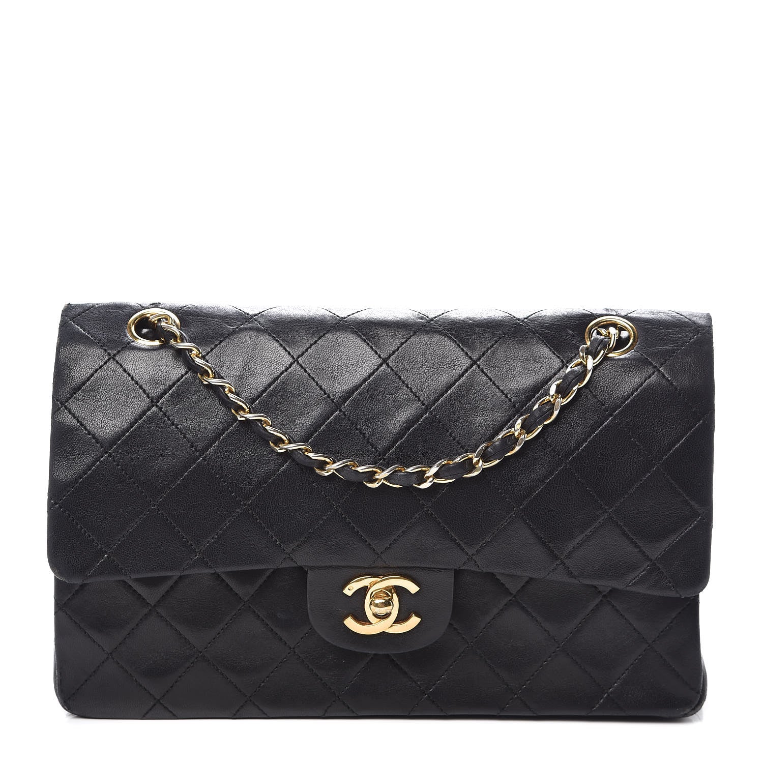 Chanel Lambskin Quilted Medium Double Flap Bag Black 1 of 18