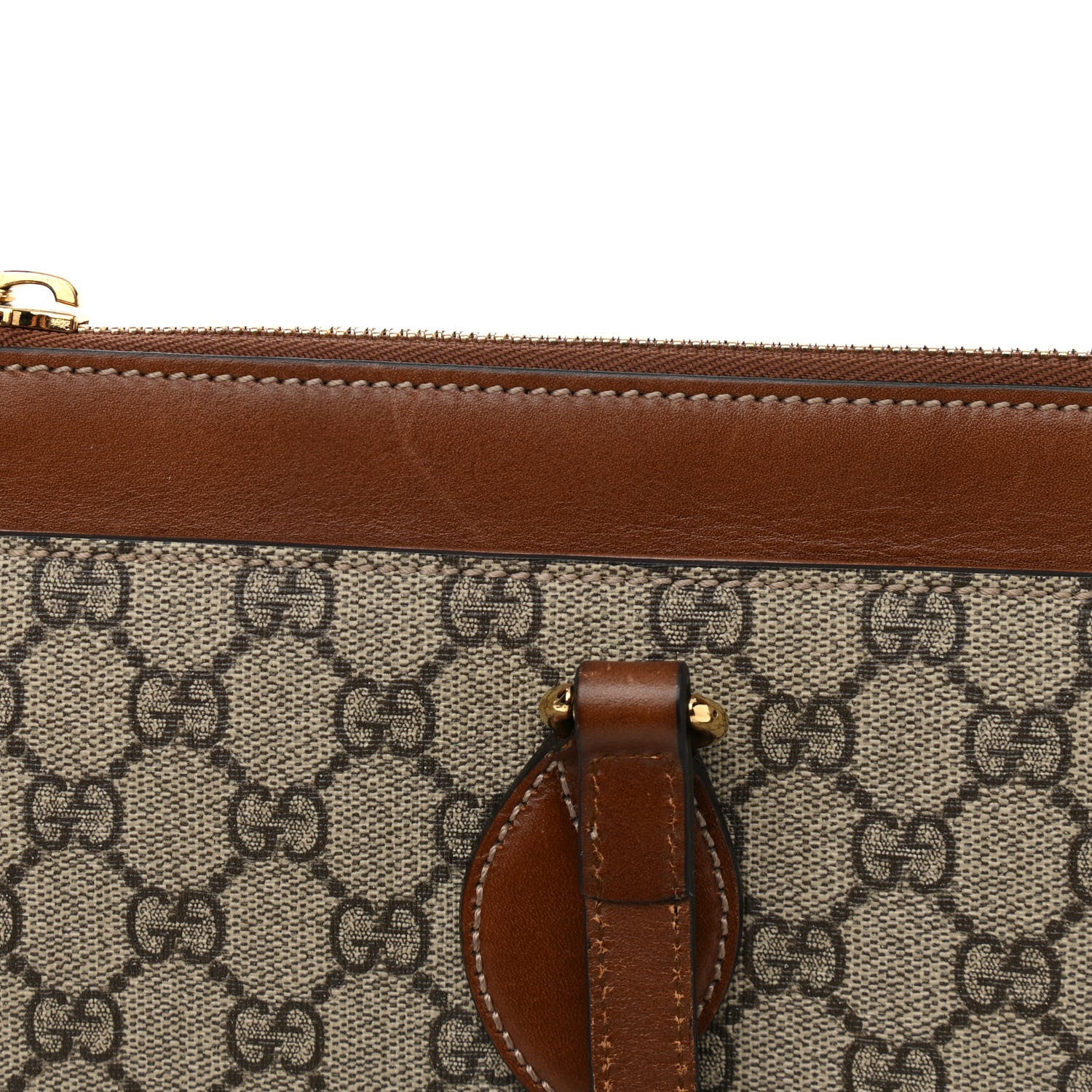 Gucci GG Supreme Monogram Medium Zippered Bucket Tote Beige Tuscany 12 of 13