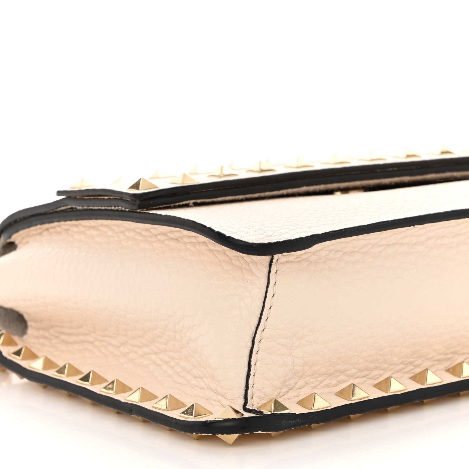 Valentino Garavani Grained Calfskin Small Rockstud Flap Crossbody Bag Light Ivory 8 of 12