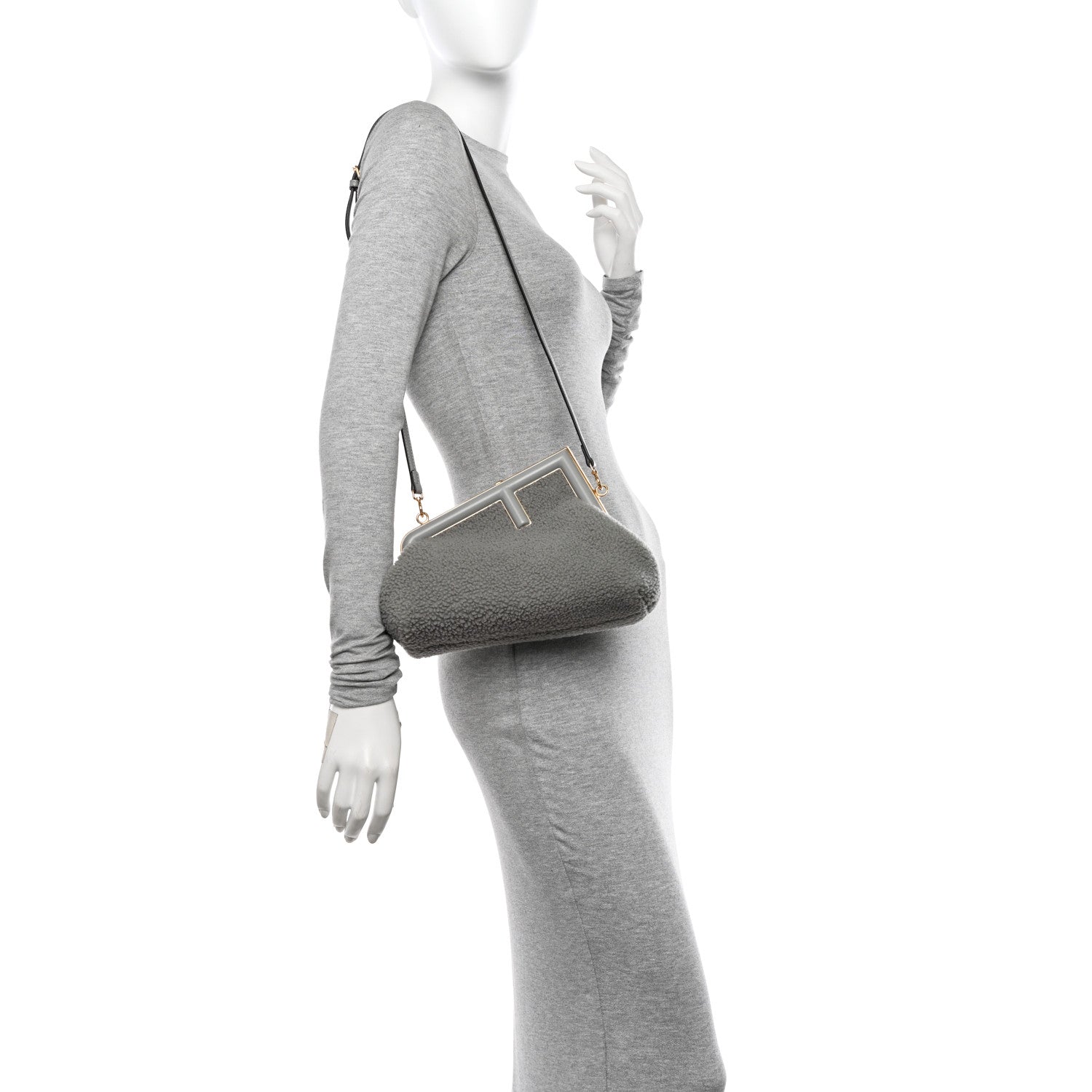 Fendi Shearling Small Fendi First Ghiaccio Oro Soft 2 of 11