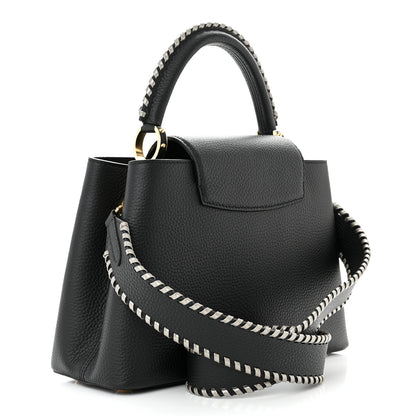 Louis Vuitton Taurillon Capucines MM Black Etain Metallic Gray 3 of 10