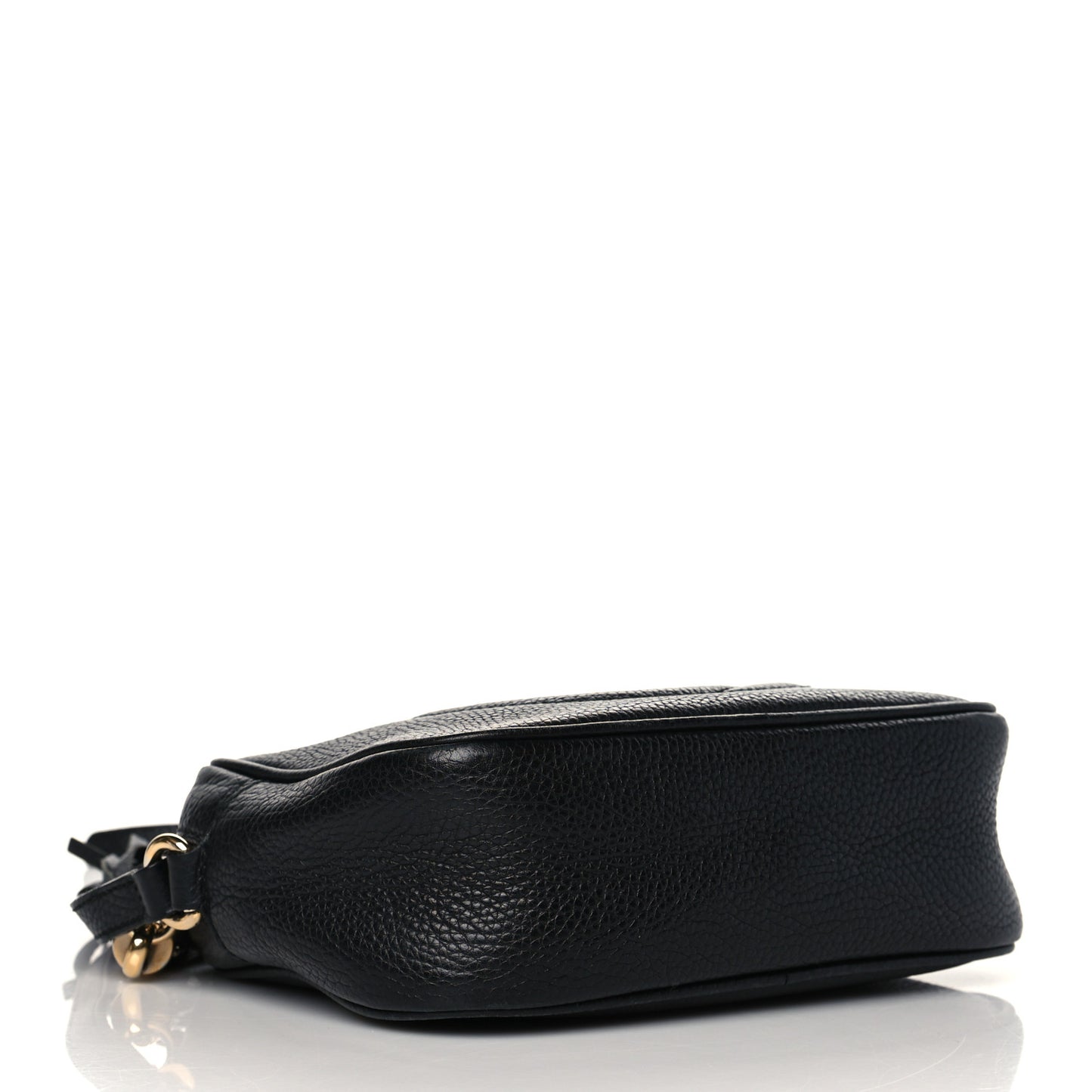 Pebbled Calfskin Small Soho Disco Bag Black