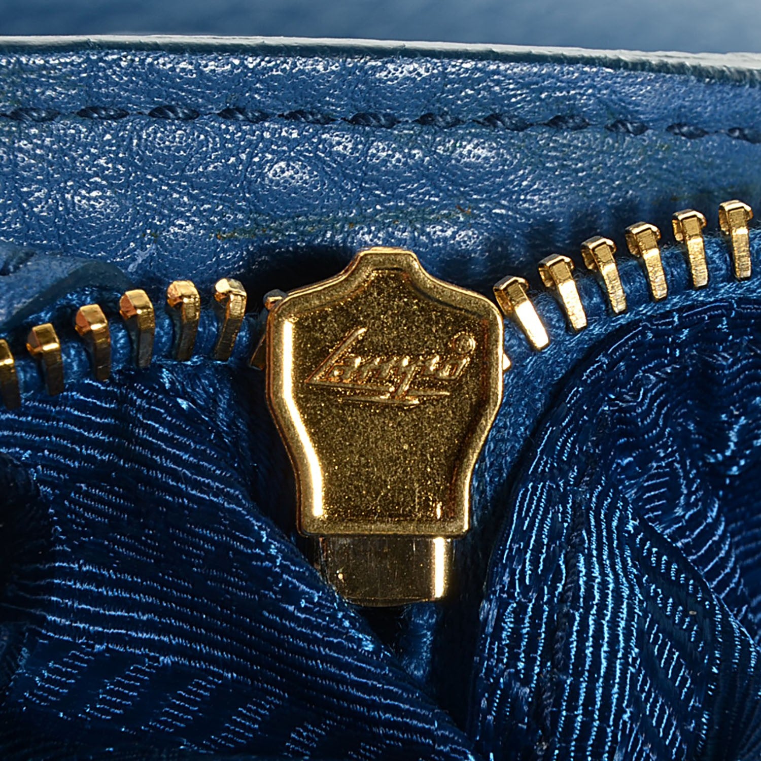 Prada Vitello Daino Tote Cobalto 10 of 11