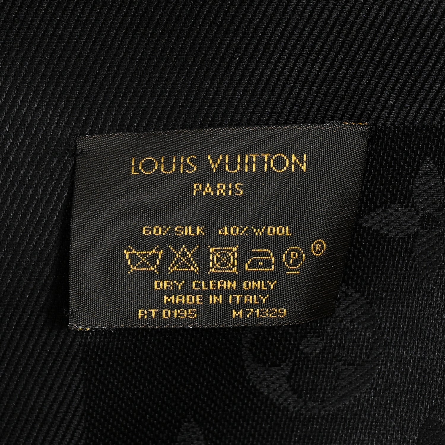 Louis Vuitton Silk Wool Monogram Shawl Black 3 of 4