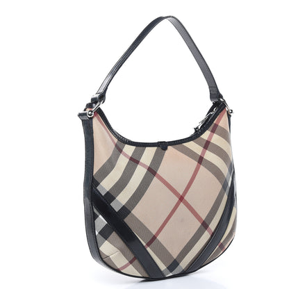 Burberry Supernova Check Buckle Hobo Black 3 of 19