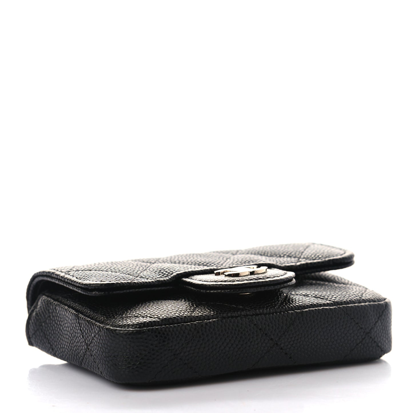 Caviar Quilted Mini Chain Belt Bag Black