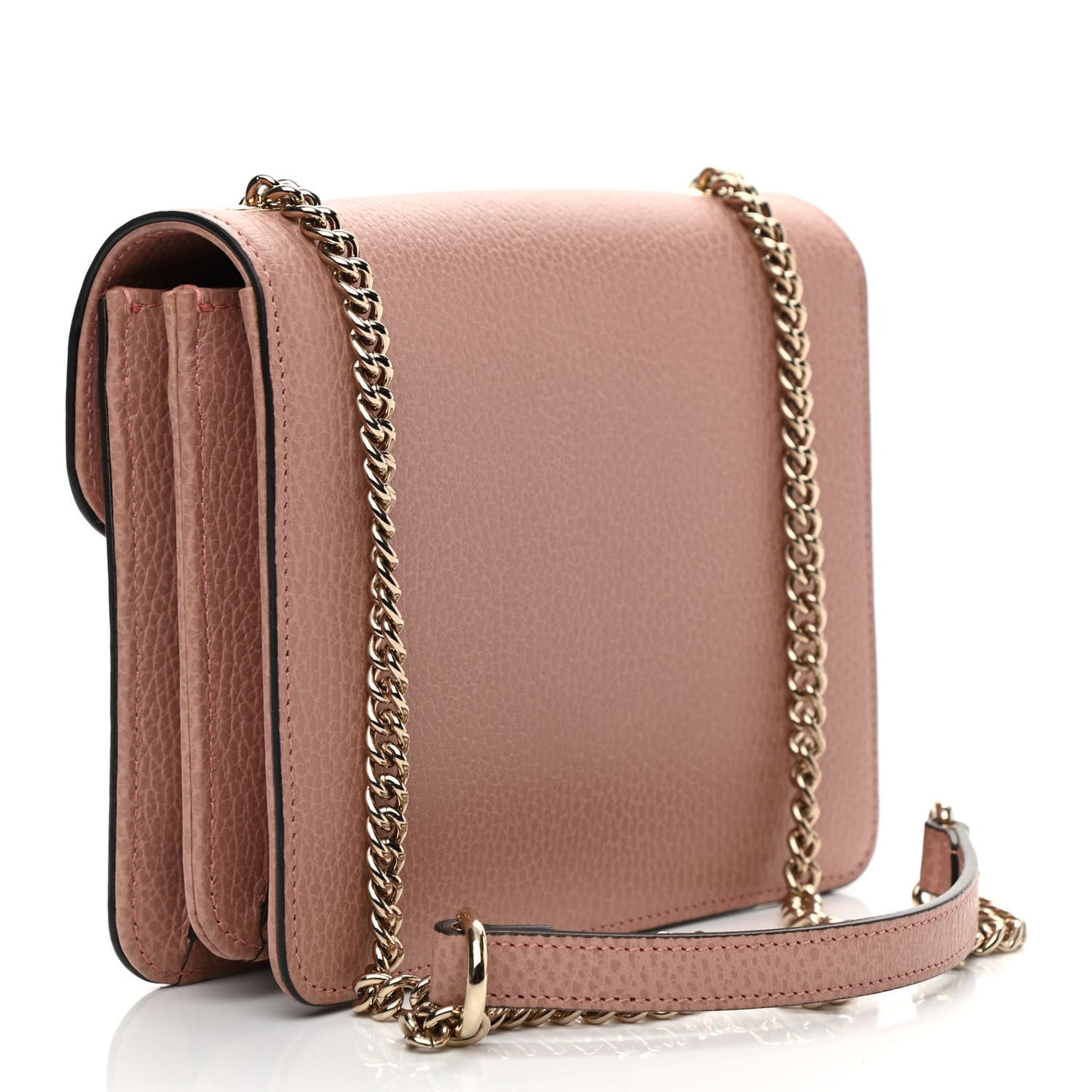 Dollar Calfskin Small Interlocking G Shoulder Bag Soft Pink