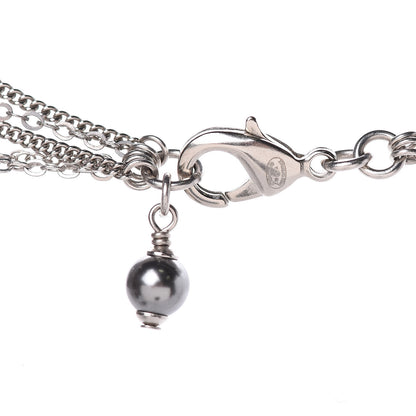 Chanel Pearl Crystal CC Drop Necklace Dark Grey 5 of 6