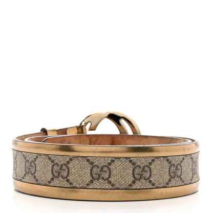 Gucci GG Supreme Monogram Interlocking G Belt 85 34 Ebony Bronze 2 of 4