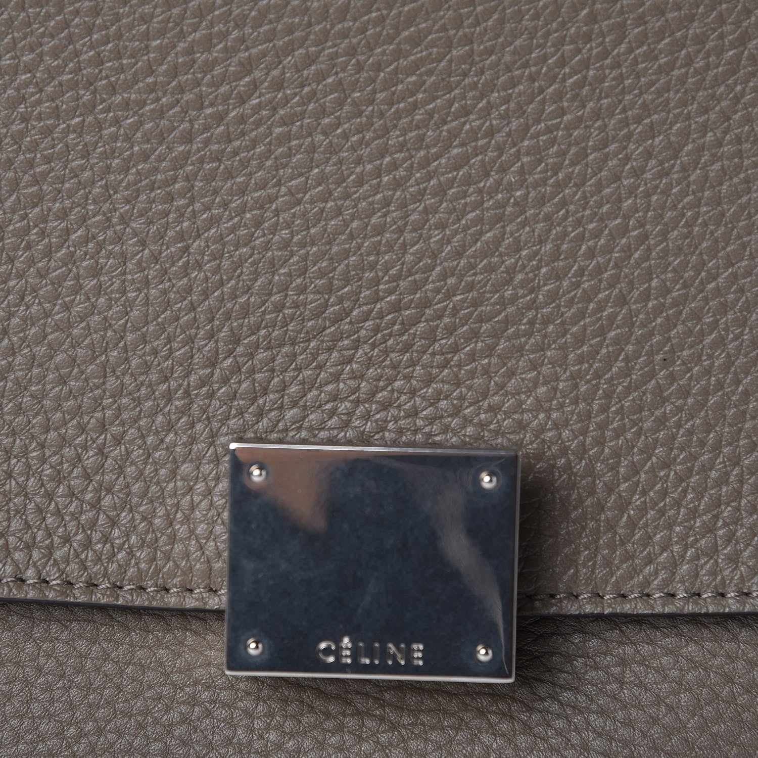 Celine Drummed Calfskin Suede Small Trapeze Souris 7 of 11