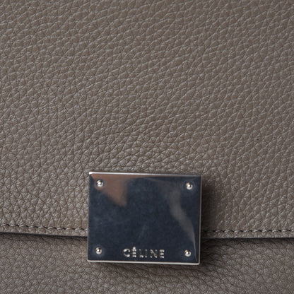 Celine Drummed Calfskin Suede Small Trapeze Souris 7 of 11
